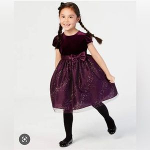 Jayne Copeland Little Girls  5 Velvet Glitter Mesh Dress
